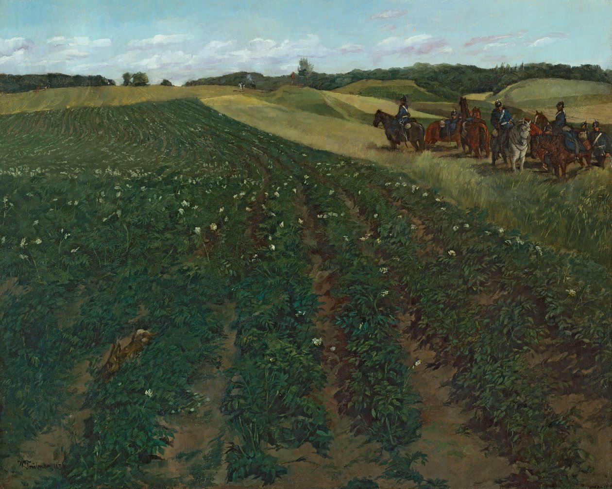 Campos de patatas cerca de Wessling en la Alta Baviera de Wilhelm Trübner