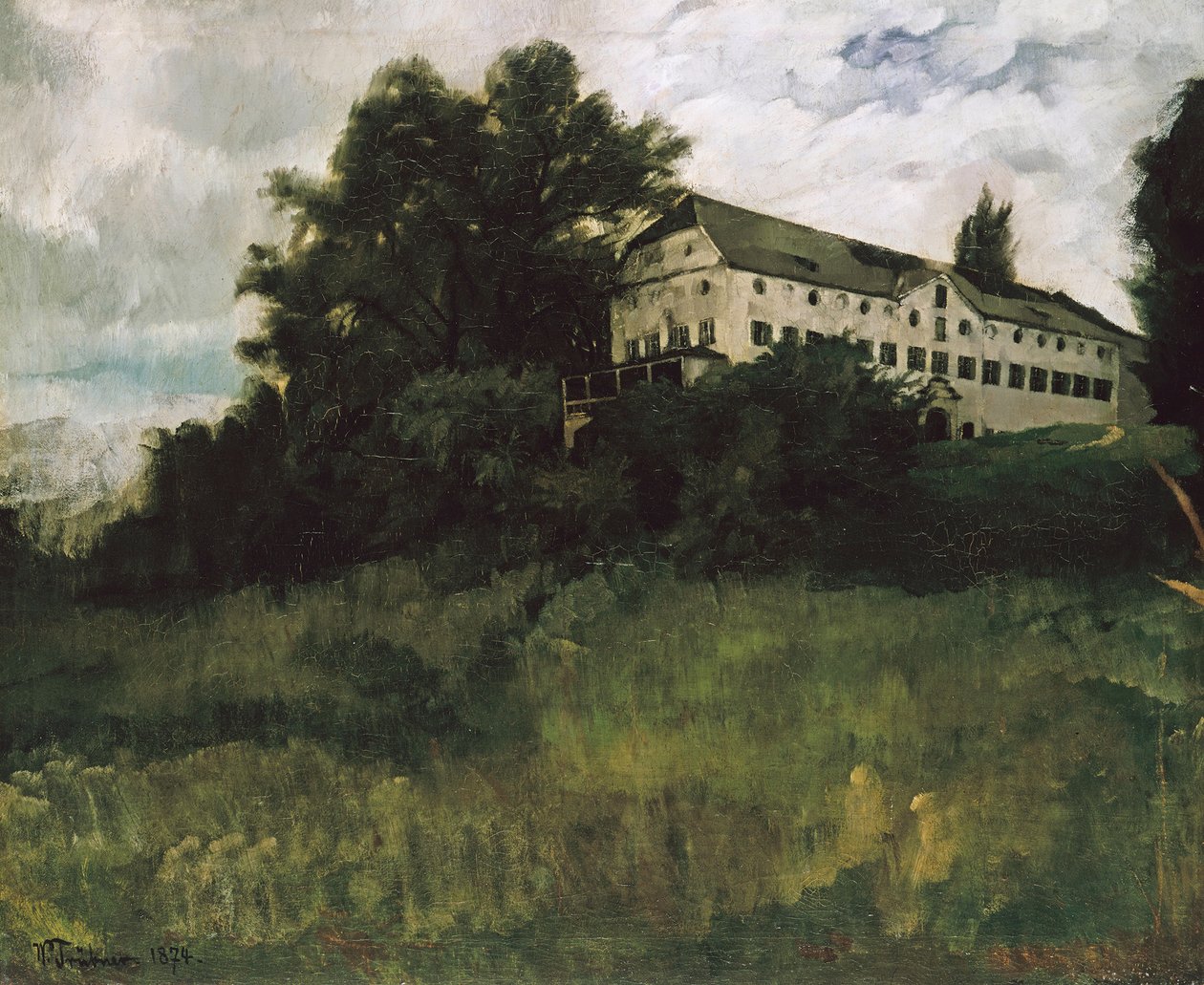 Edificios monásticos en la isla de Herreninsel, en el Chiemsee de Wilhelm Trübner