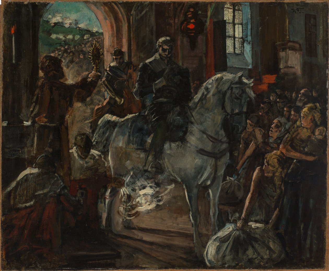 Tilly recibe la bendición durante la batalla de Wimpfen de Wilhelm Trübner