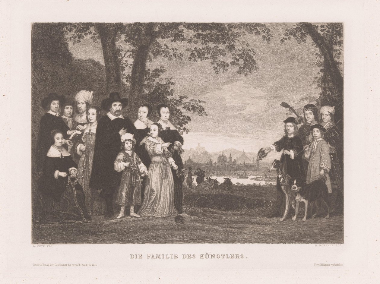 retrato familiar La familia del artista (título sobre el objeto) de Wilhelm Wörnle