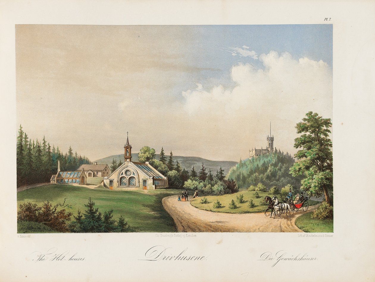 Invernaderos de Oscarshal, 1852 de Wilhelm von Hanno