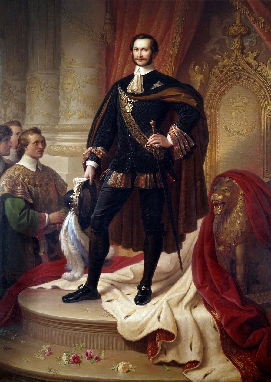 Retrato de cuerpo entero de Maximiliano II José (1811-1864), Rey de Baviera de Wilhelm von Kaulbach