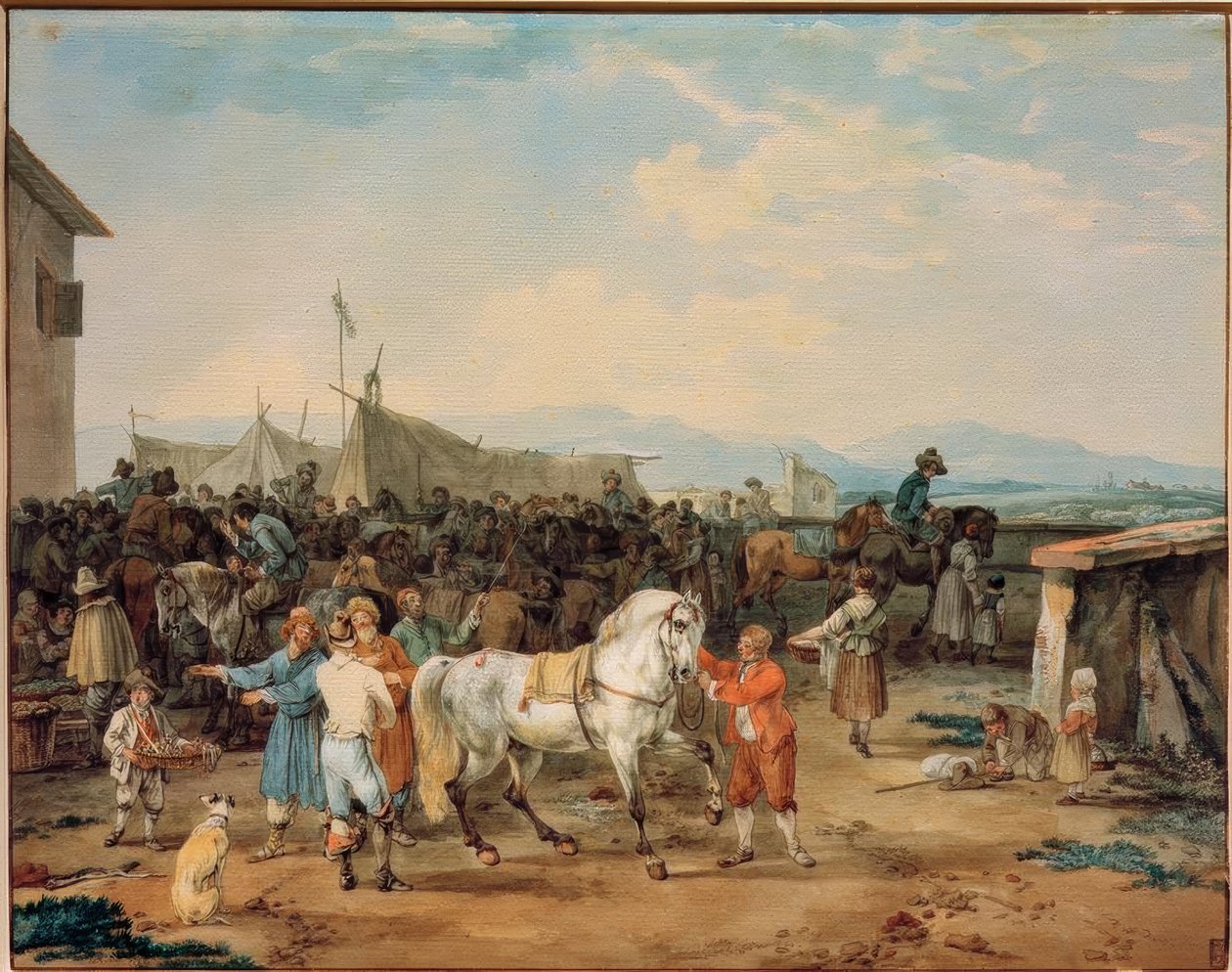 Mercado de caballos de Wilhelm von Kobell