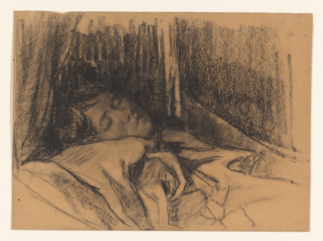 Esposa de Wilhelmus Johannes Steenhoff, en la cama de Wilhelmus Johannes Steenhoff