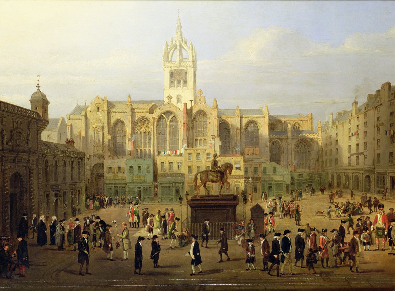El Parlamento y Figuras Públicas de Edimburgo, hacia el Final del Siglo XVIII de Wilkie, Nasmyth and Stanfield Roberts
