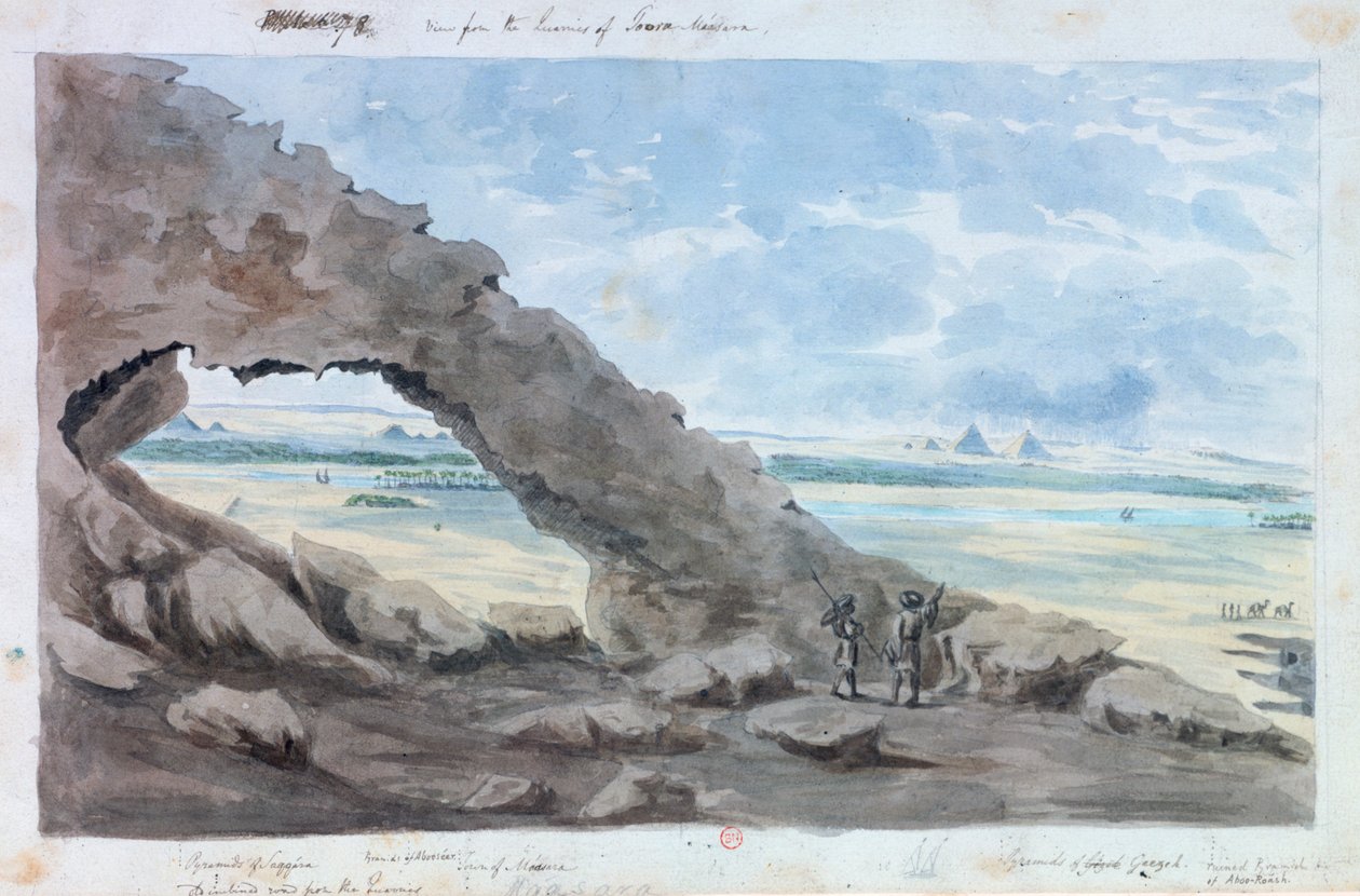 Vista de las pirámides, Egipto, siglo XIX de Wilkinson