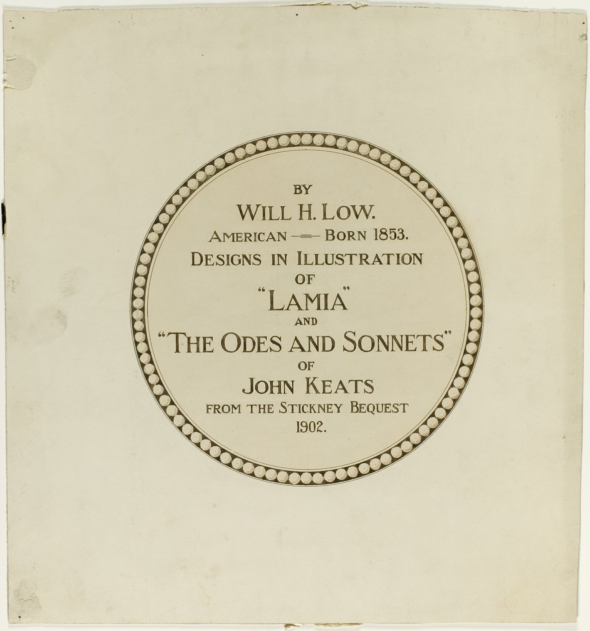 Portada de las "Odas y Sonetos de John Keats" de Will Hicock Low
