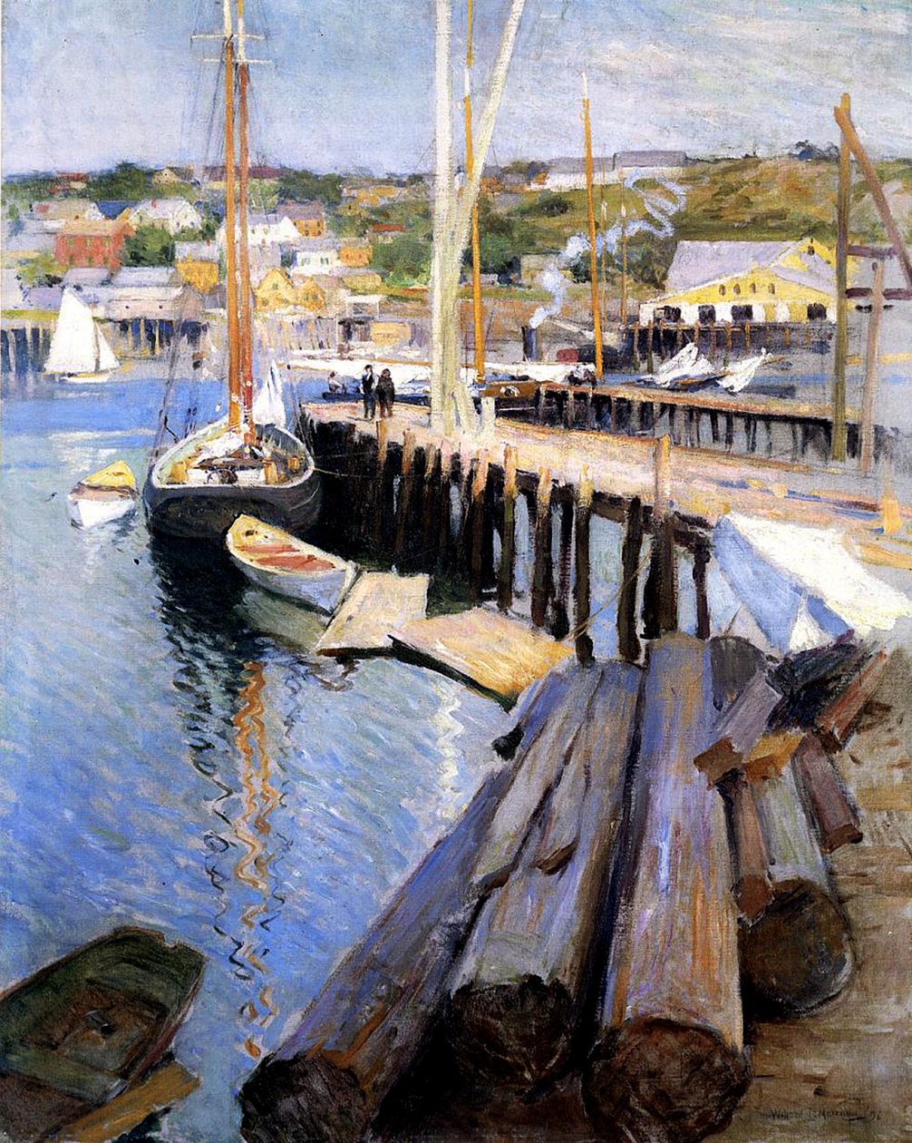 Muelles de pescado, Gloucester, 1896 de Willard Leroy Metcalf