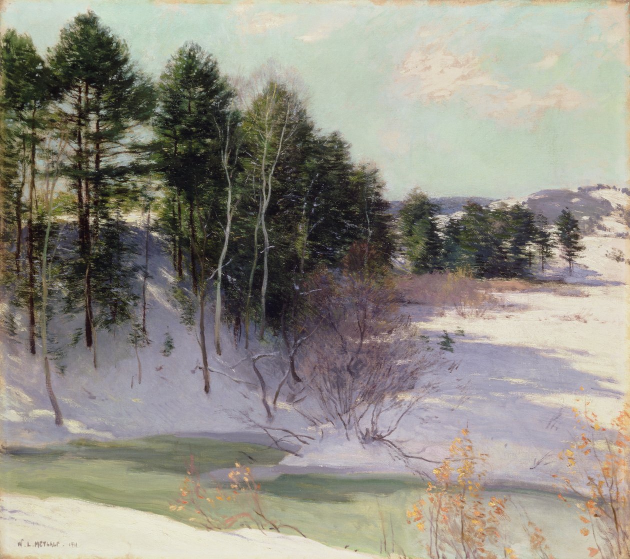 Arroyo descongelado (Sombras de invierno) 1911 de Willard Leroy Metcalf