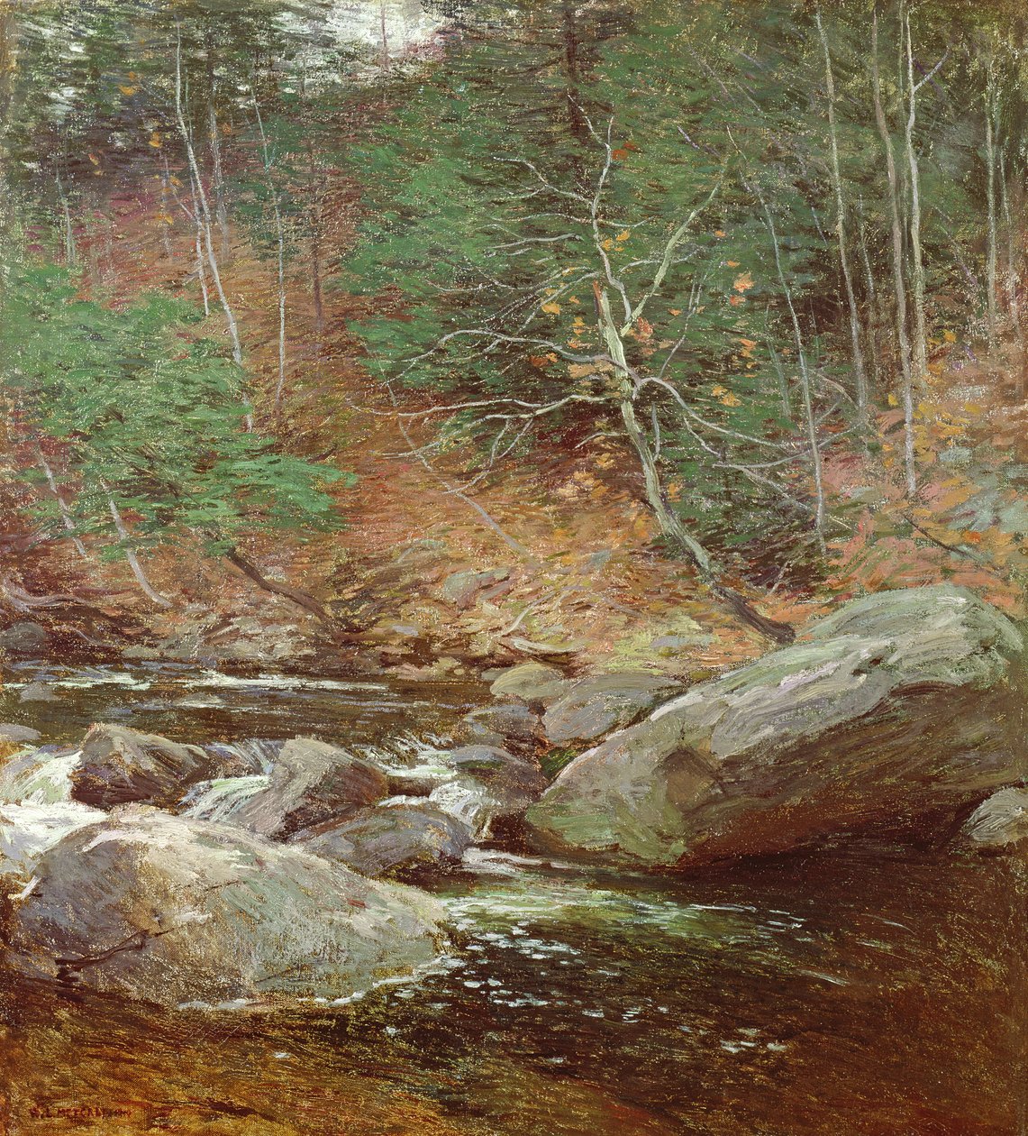La piscina de truchas, noviembre, 1910 de Willard Leroy Metcalf