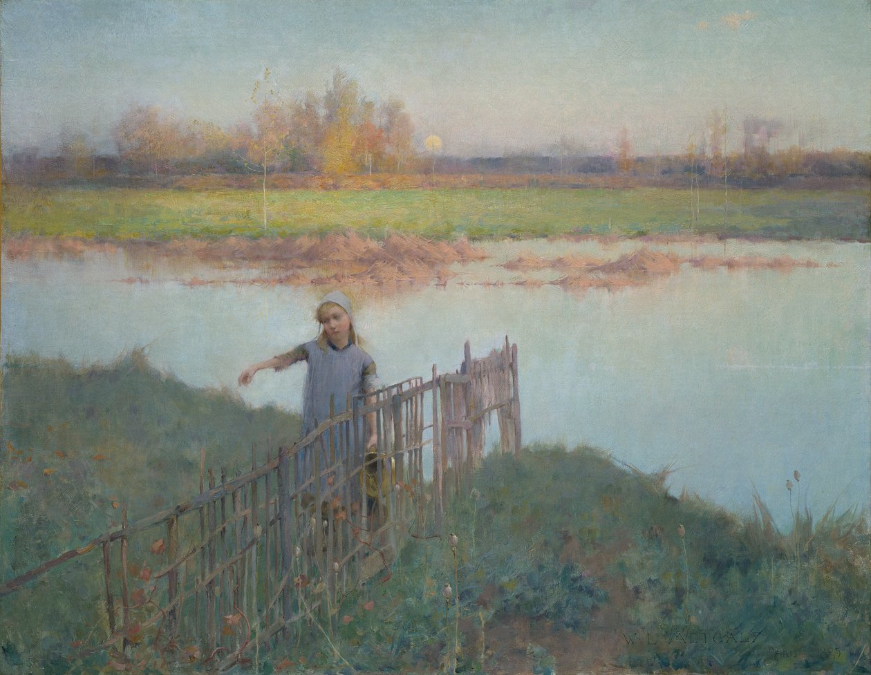 Puesta de sol en Grez de Willard Leroy Metcalf