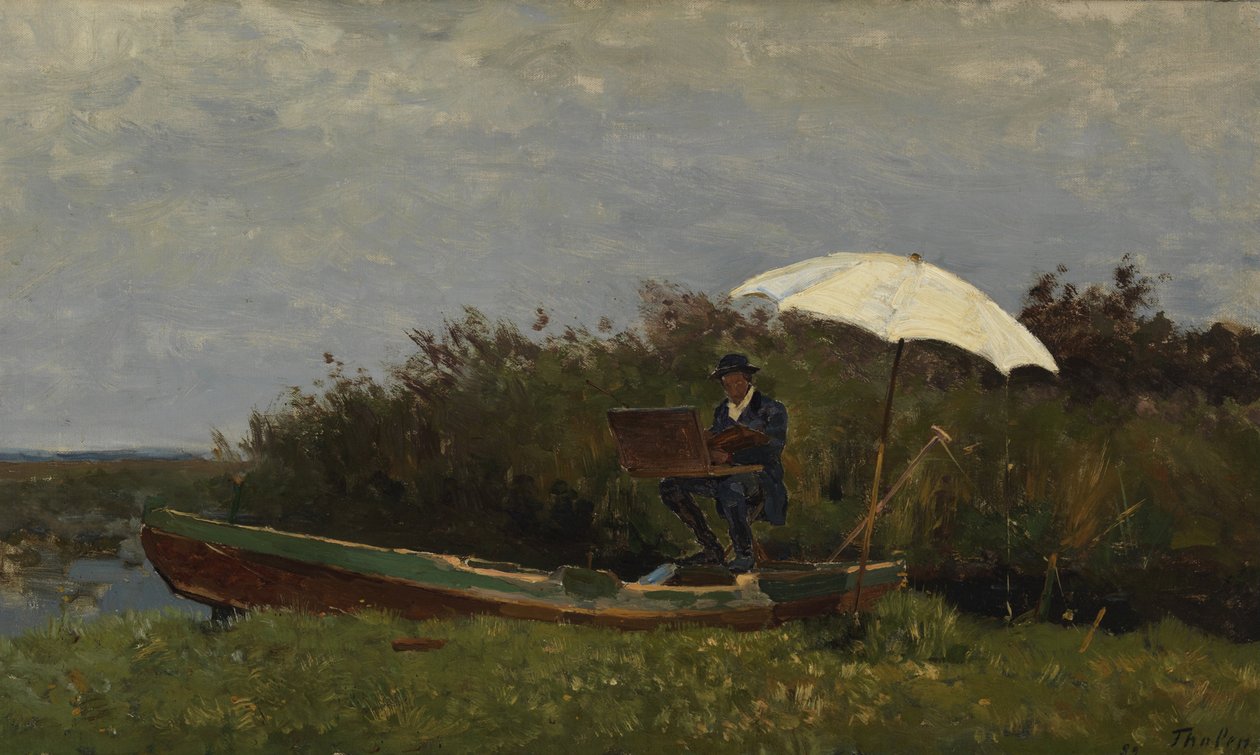 El pintor Gabriël trabajando en un bote de Willem Tholen