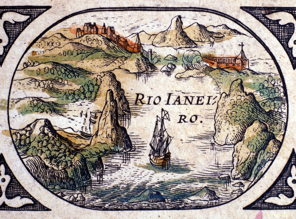 Vista de Río de Janeiro, Brasil, 1600 de Willem Janszoon Blaeu