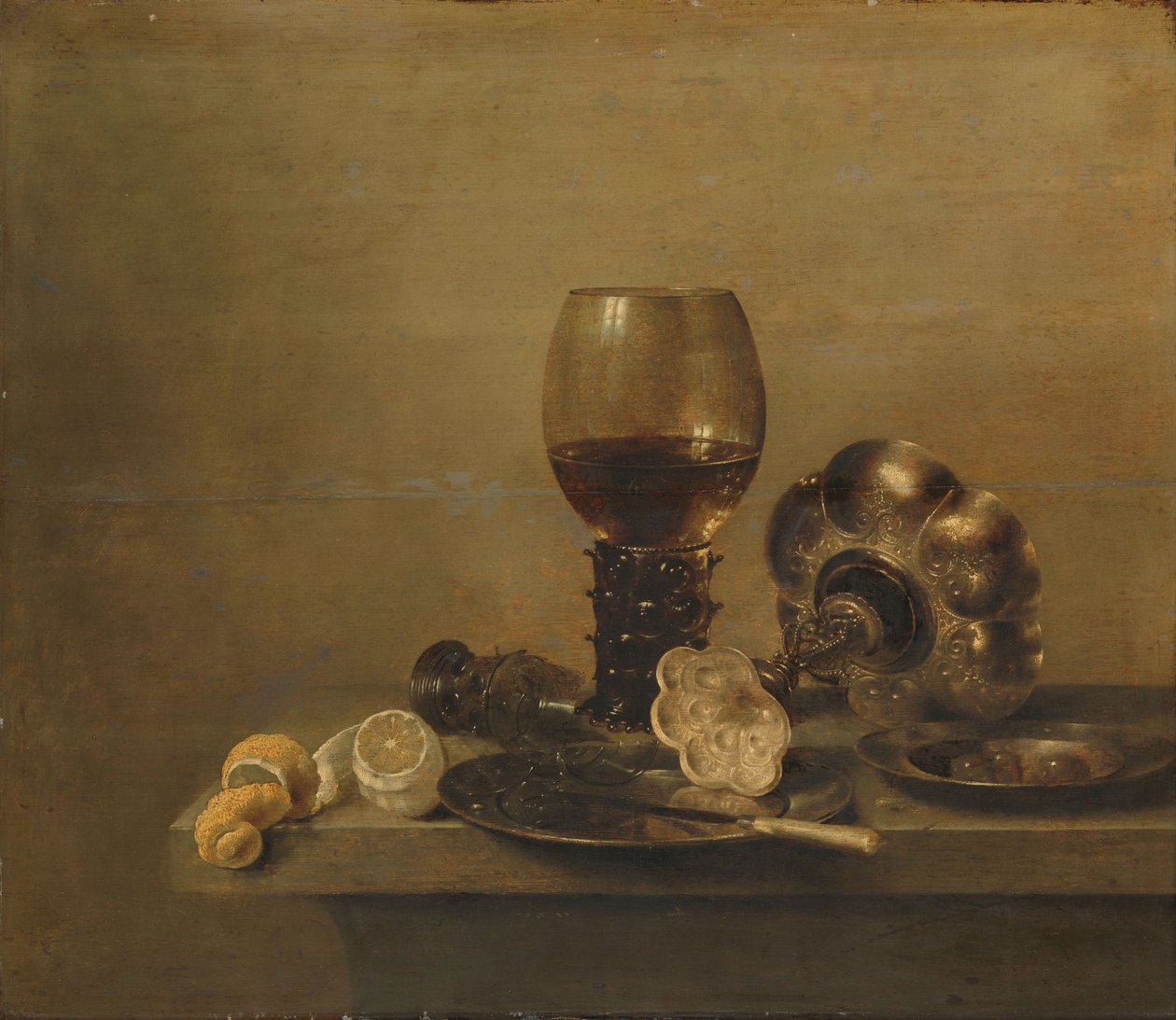 Naturaleza muerta con un vaso roto, 1642 de Willem Claesz. Heda