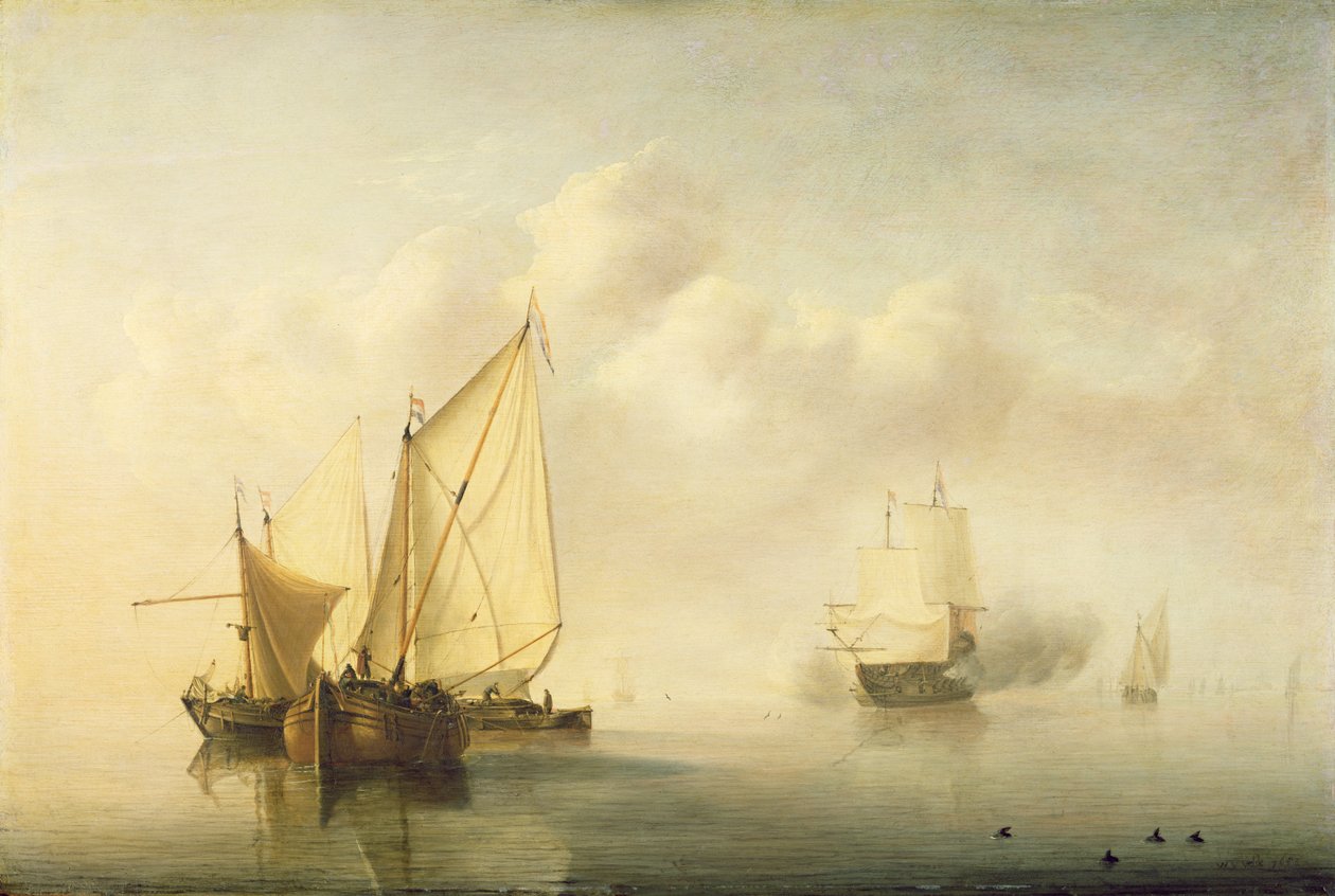 Mar en calma de Willem van de Velde