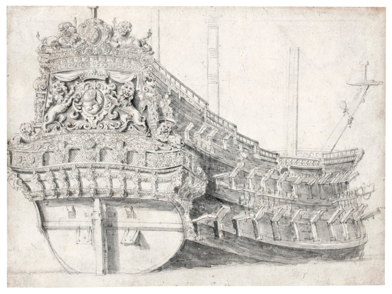 Retrato de un buque de guerra de Willem van de Velde the Elder