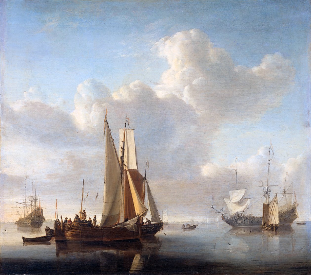 Barcos en la costa de Willem van de Velde the Younger