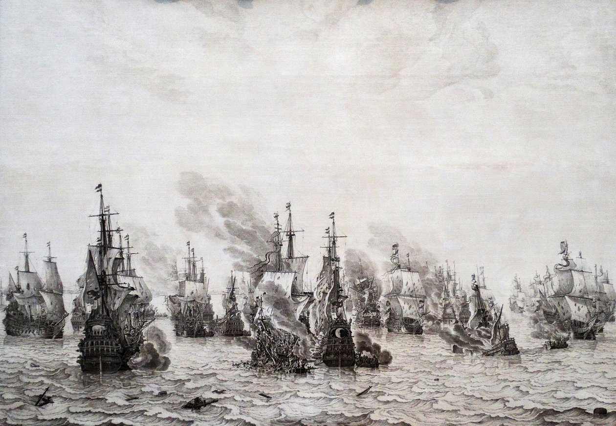 La Batalla de Livorno de Willem van de Velde the Elder