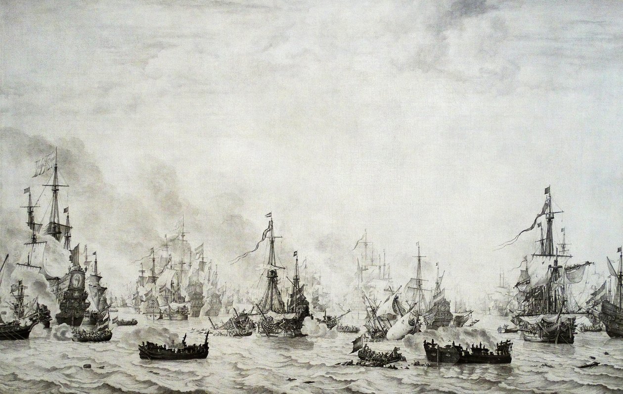 La Batalla de los Downs de Willem van de Velde the Elder