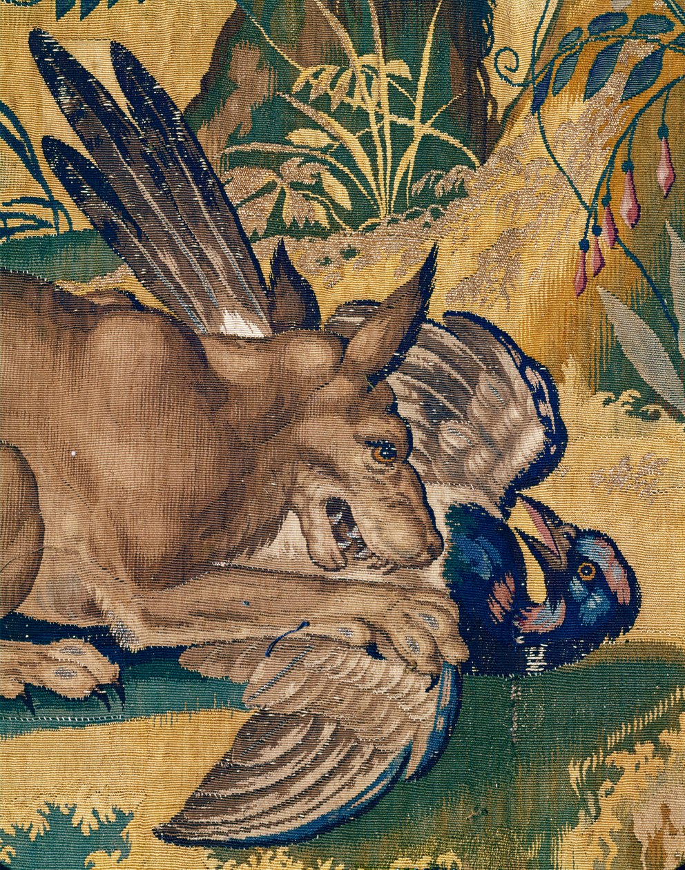 Perro matando a un pájaro (tapiz) de Willem (after) Tons