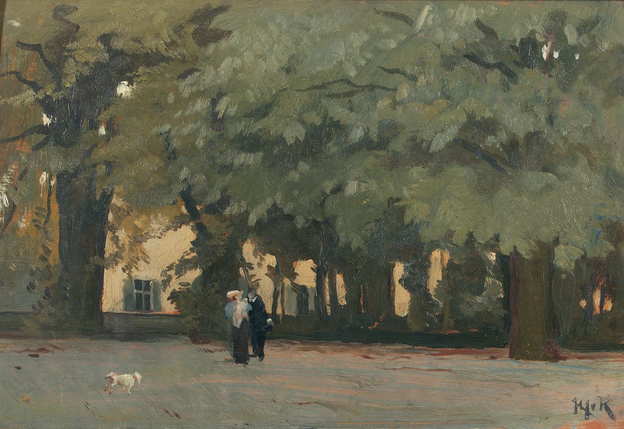 Una pareja en una plaza de Willem Adriaan van Konijnenburg