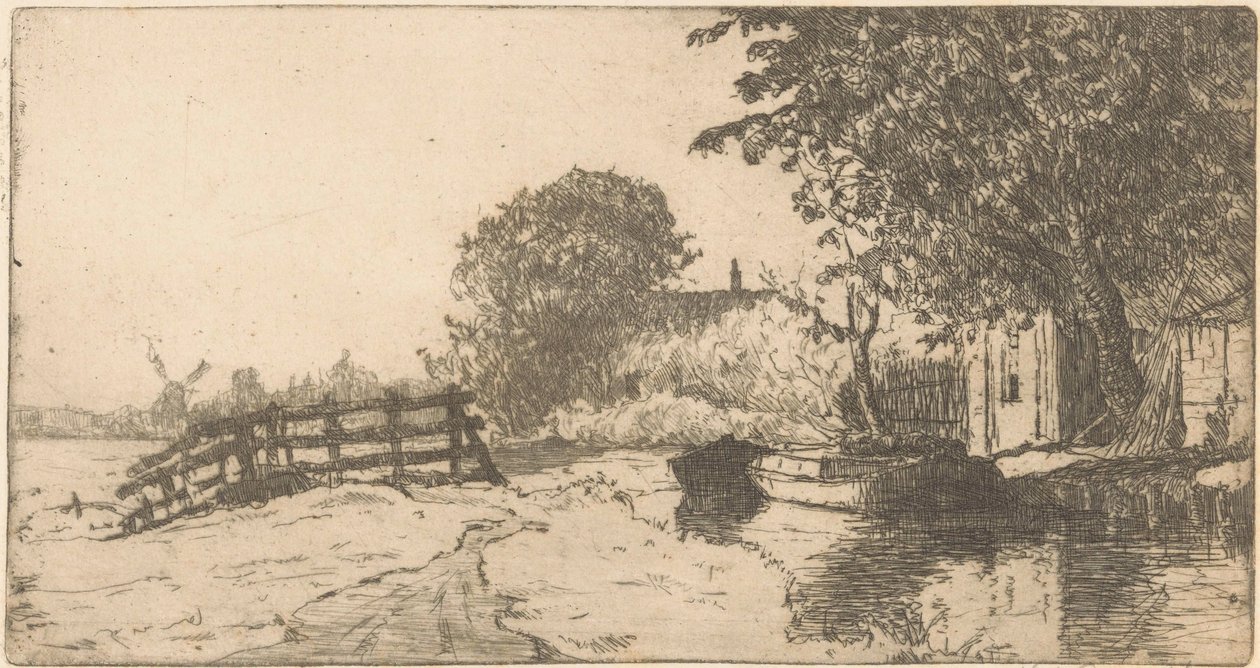 Casa frente al mar en el barrio de Binckhorst de La Haya de Willem Adrianus Grondhout (signed by artist)