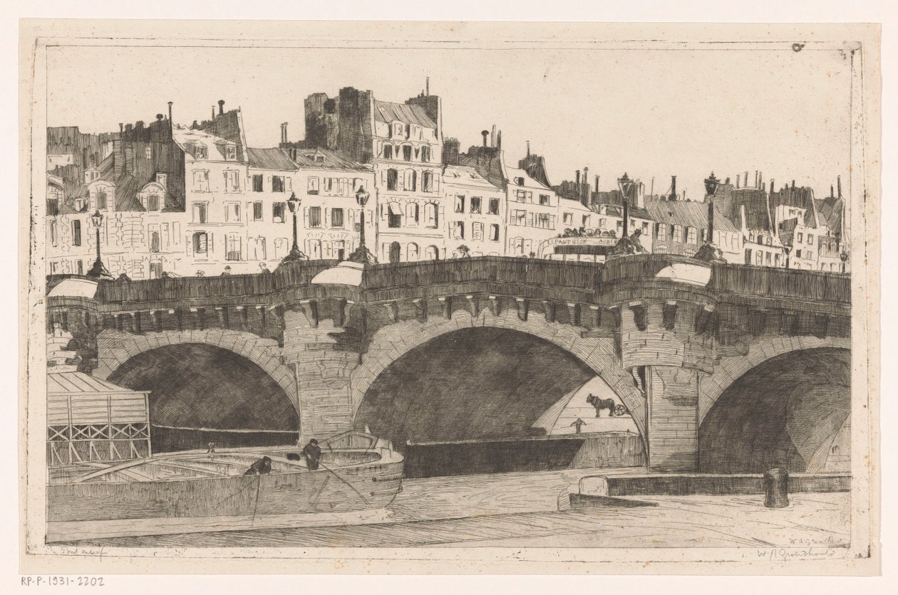 Pont Neuf (título original del objeto) de Willem Adrianus Grondhout (signed by artist)