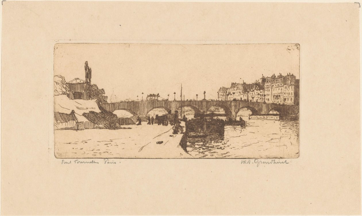 Puente de la Tournelle en Parijs de Willem Adrianus Grondhout (signed by artist)