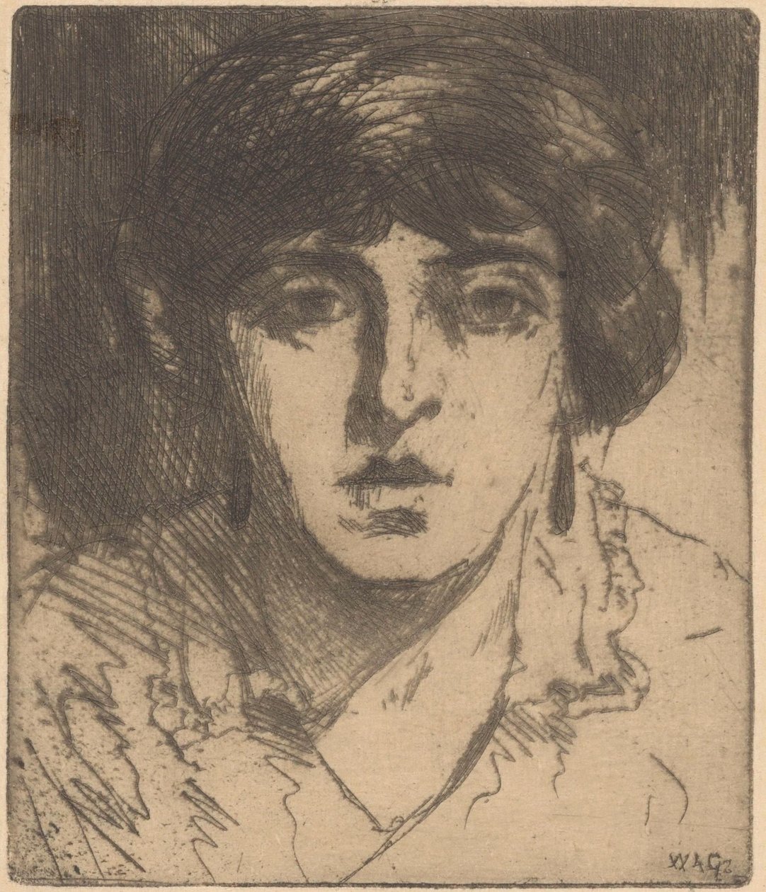 Retrato de una mujer desconocida de Willem Adrianus Grondhout (signed by artist)
