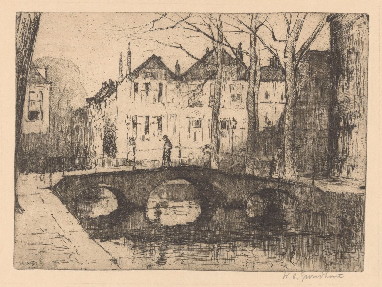Smidswater en La Haya de Willem Adrianus Grondhout (signed by artist)