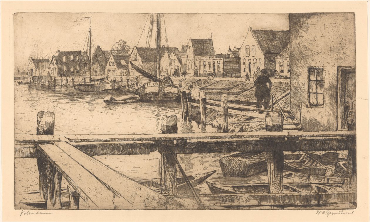 Volendam (título original del objeto) de Willem Adrianus Grondhout (signed by artist)