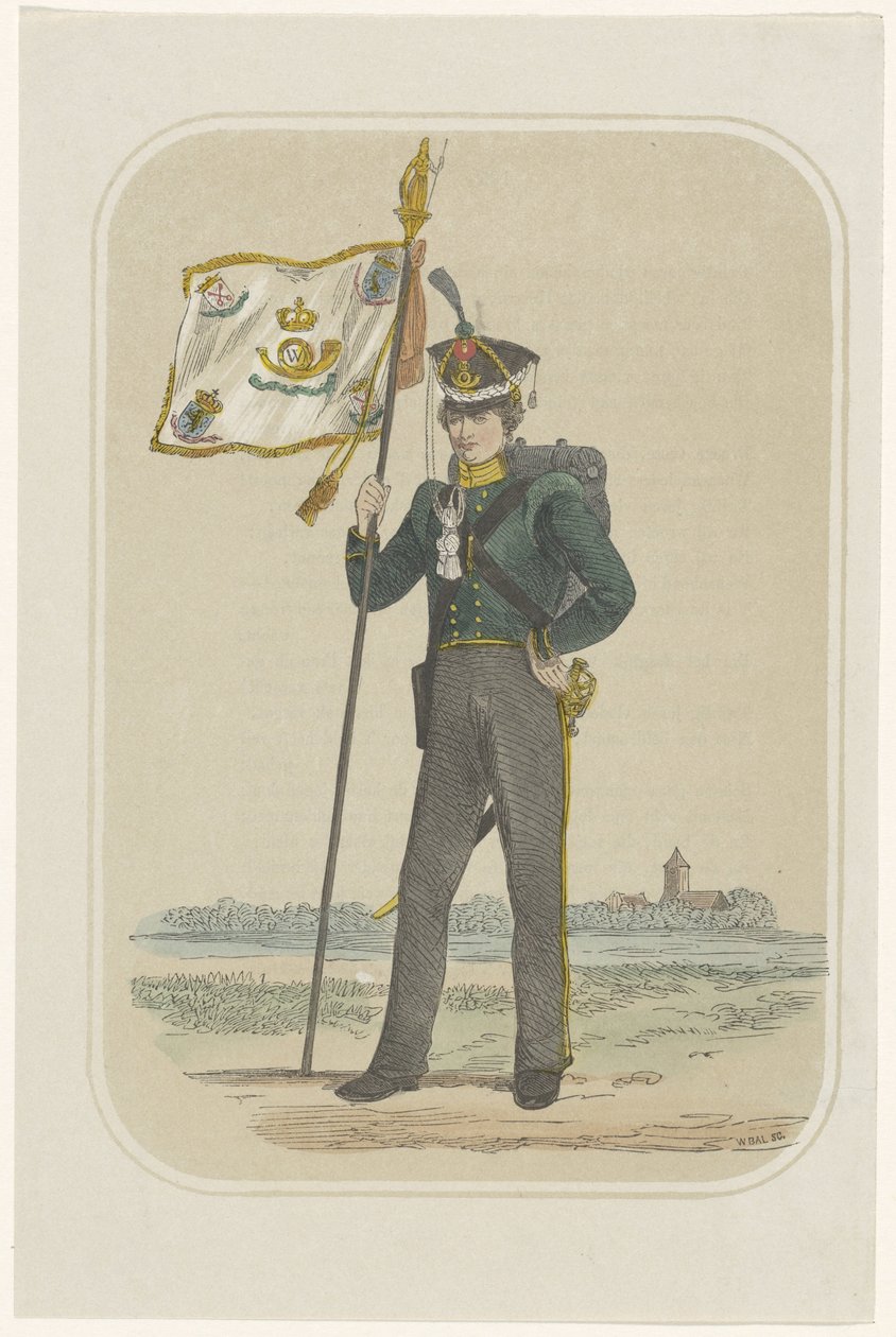 Cazador voluntario de la Universidad de Leiden, 1830 de Willem Bal