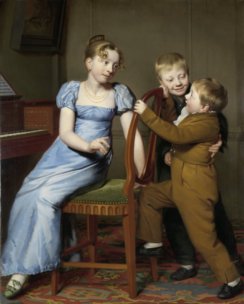 Práctica de piano interrumpida, 1813 de Willem Bartel van der Kooi  