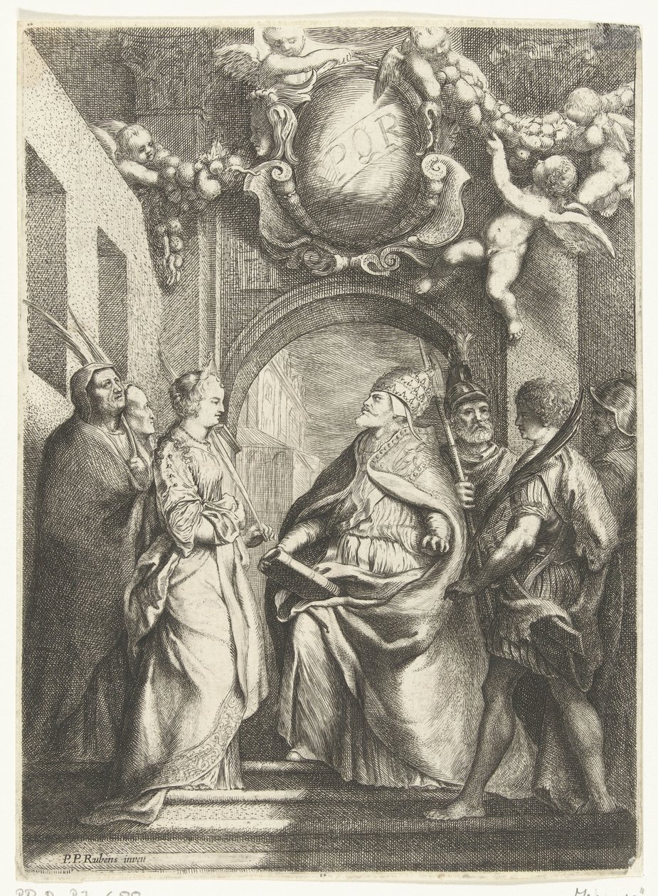 San Gregorio Magno con otros cuatro santos de Willem Basse