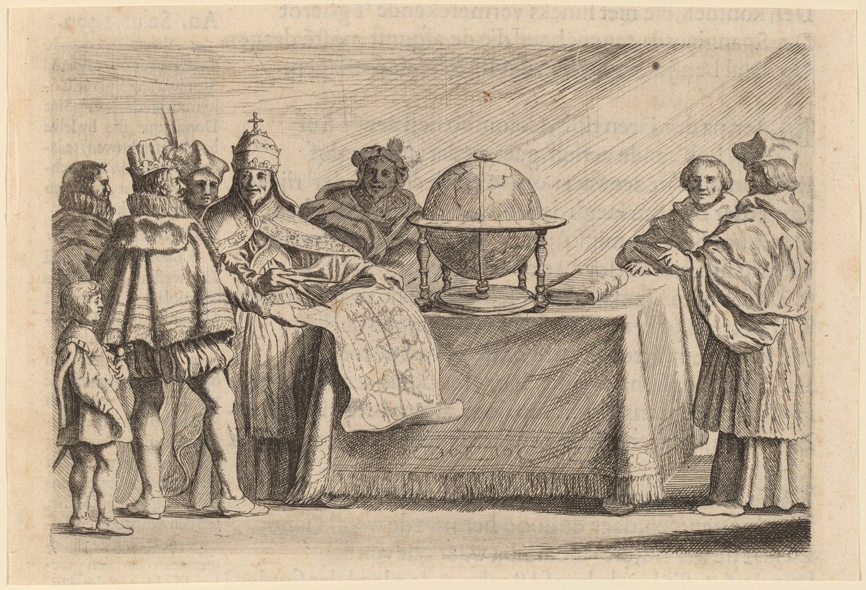 El reparto del mundo entre España y Portugal, 1634 de Willem Basse