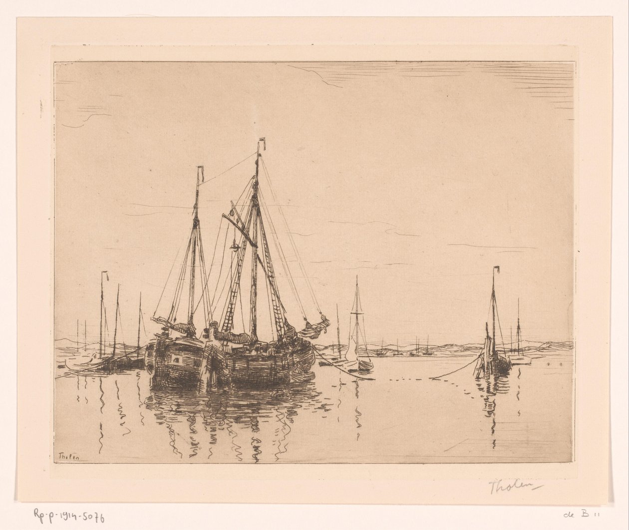 Puerto con dos mástiles amarrados
Harbour, Norderney (título original) de Willem Bastiaan Tholen (signed by artist)