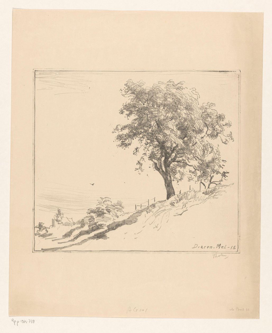 Paisaje con árbol en un dique en Dieren
Árbol en un dique (título original) de Willem Bastiaan Tholen (signed by artist)