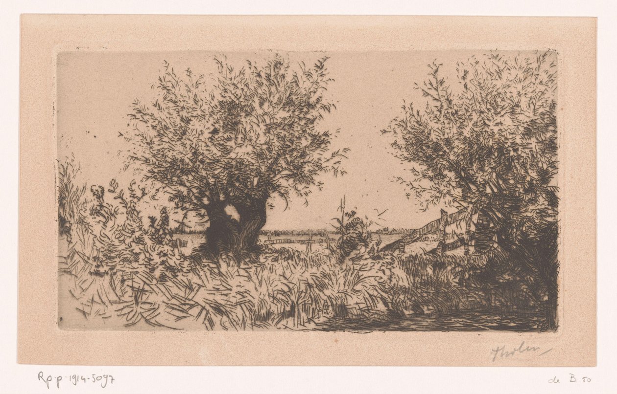 Paisaje con pradera, sauces desmochados y valla
Willows (Kaag) (título original) de Willem Bastiaan Tholen (signed by artist)