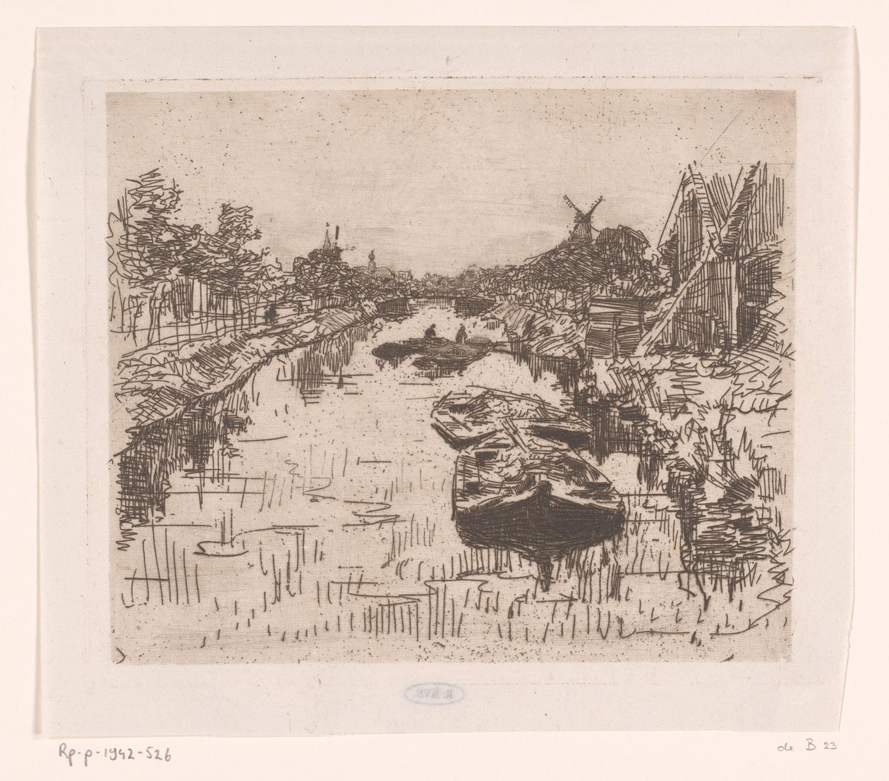 Canal con barcazas
Canal (título original) de Willem Bastiaan Tholen