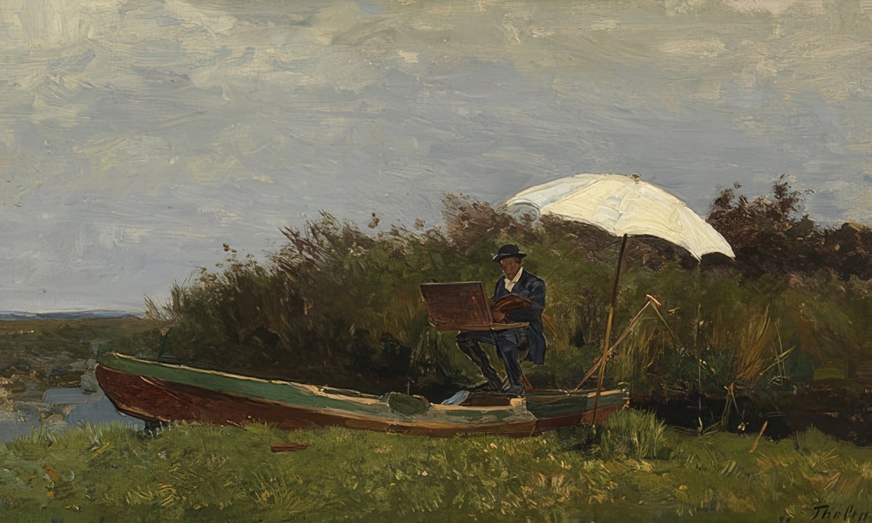 Paul Gabriël trabajando en un bote de Willem Bastiaan Tholen