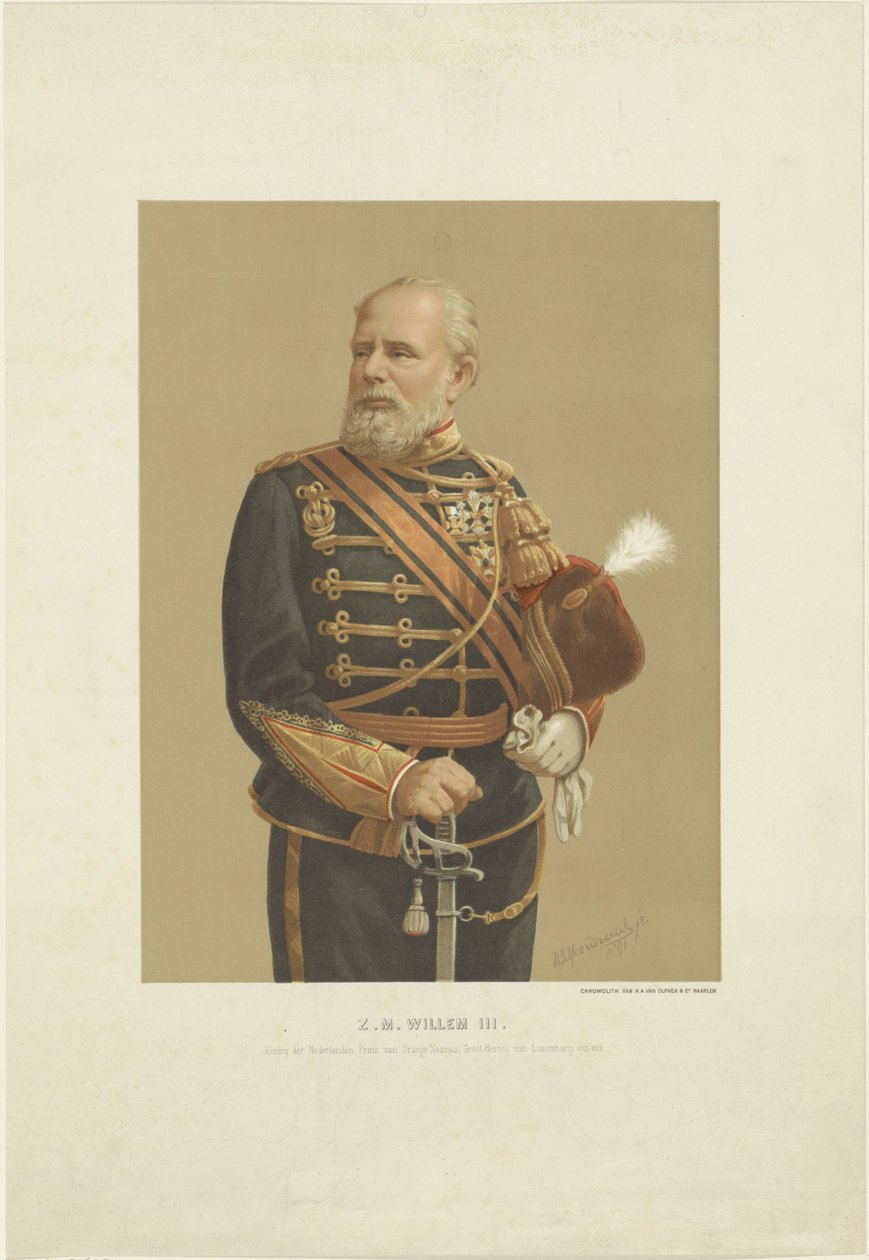 Retrato de Guillermo III, rey de los Países Bajos de Willem Bernardus IJzerdraat