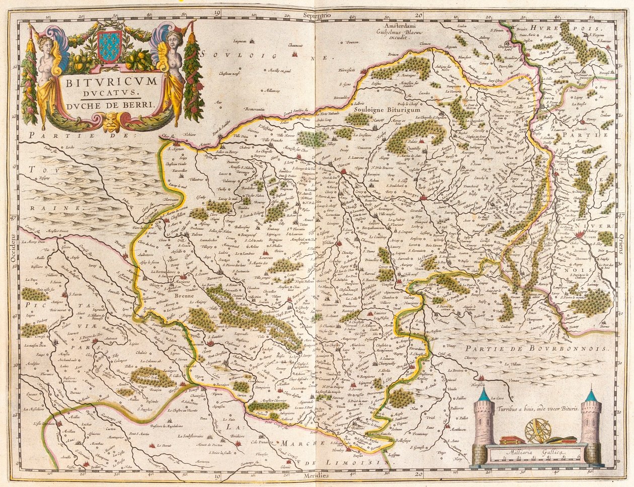 Beauvais, bergues, en "Theatrum Orbis Terrarum, sive Atlas Novus" de Willem Blaeu, Amsterdam de Willem Blaeu