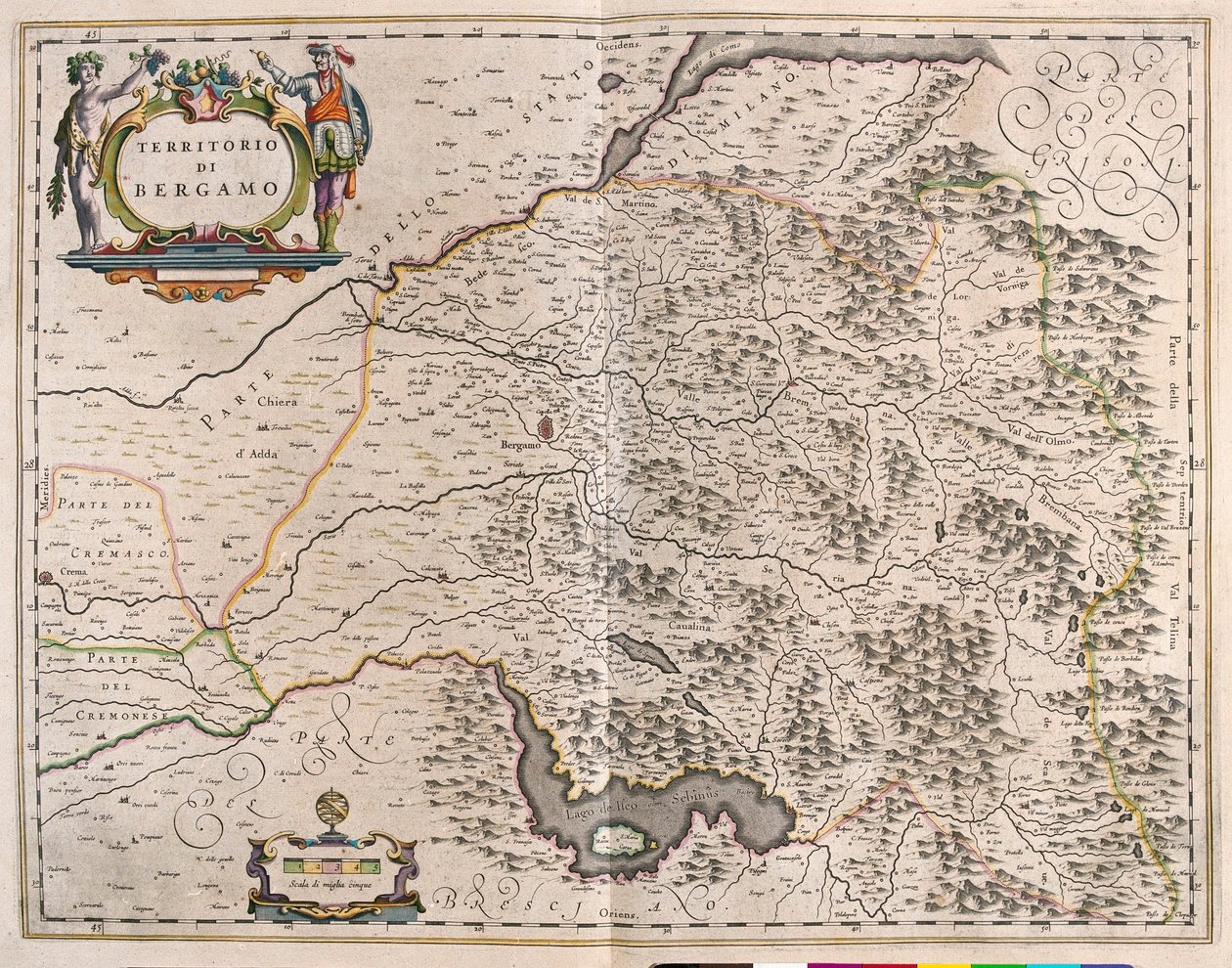 Bérgamo, Italia, en "Theatrum Orbis Terrarum, sive Atlas Novus" de Willem Blaeu, Amsterdam de Willem Blaeu