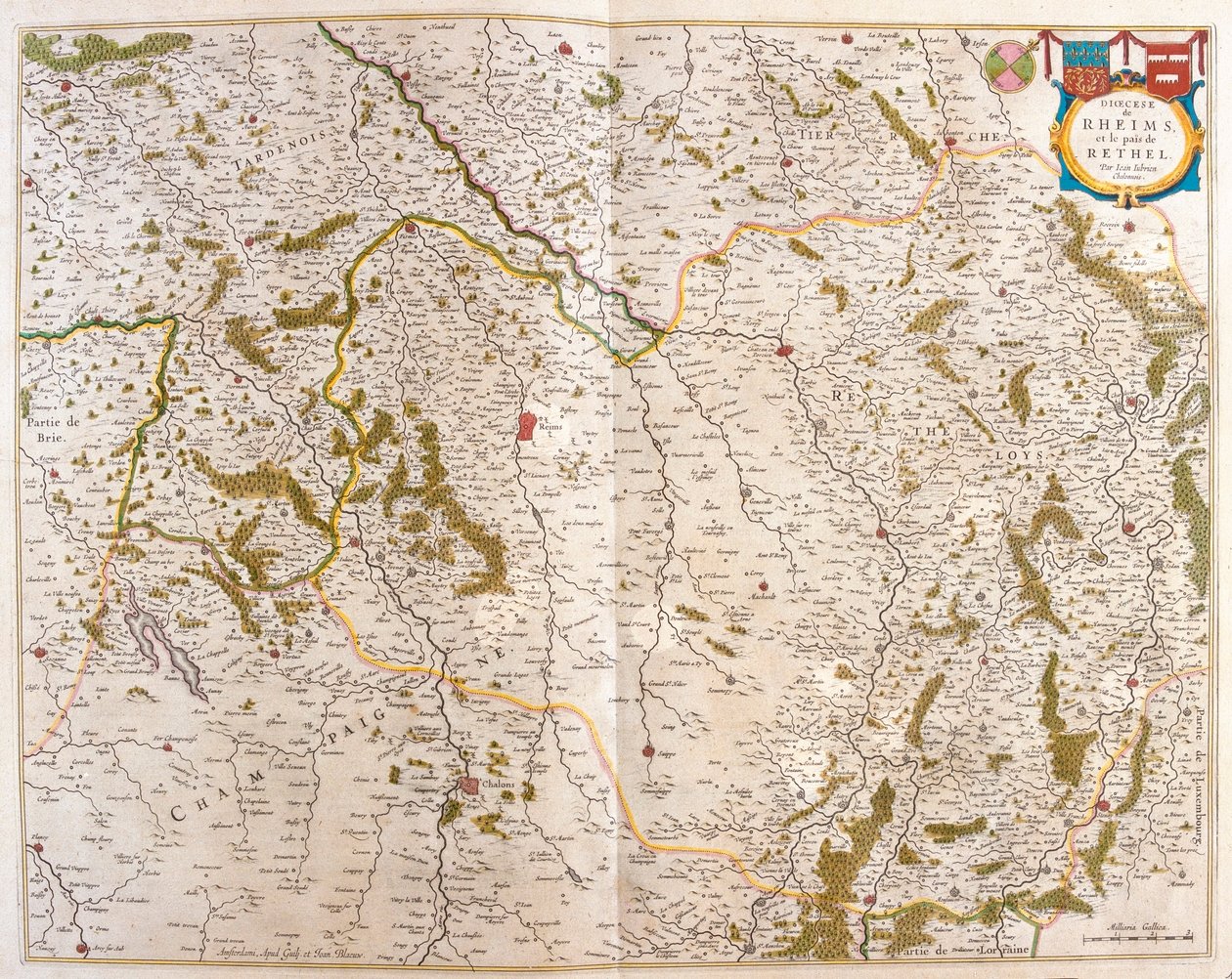 Champagne - Cambresis - Picardie- Normandie y Bretagne, en "Theatrum Orbis Terrarum, sive Atlas Novus" de Willem Blaeu, Amsterdam. de Willem Blaeu
