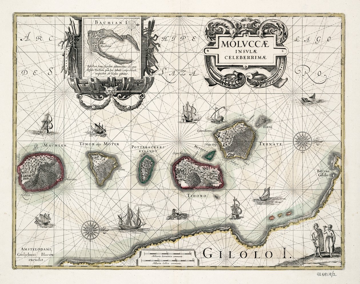 Mapa de las Molucas, Indonesia de Willem Blaeu