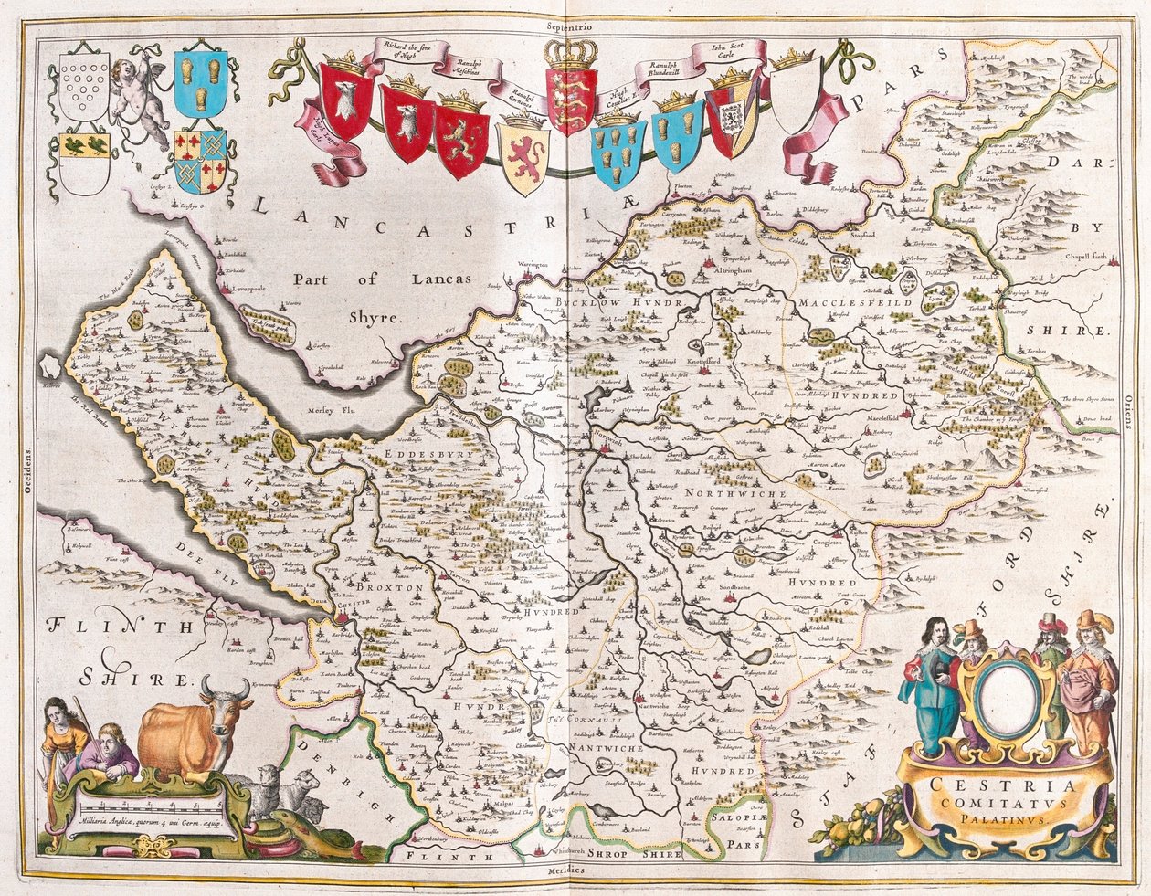 Chester, en "Theatrum Orbis Terrarum, sive Atlas Novus" de Willem Blaeu, Amsterdam de Willem Blaeu