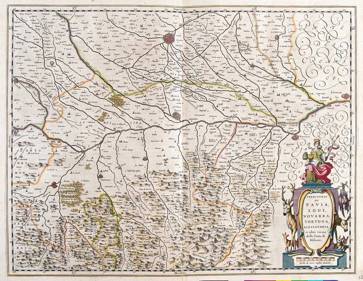 Ciudades de: Pavia, Lodi, Novara, Tortona, Italia 