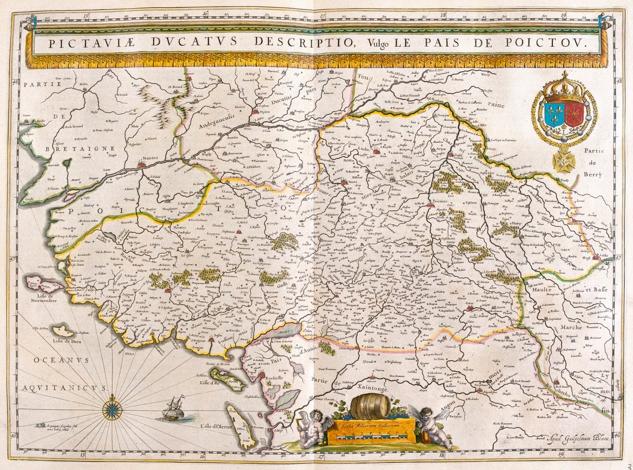 Litoral y ciudades de Nantes y Rochelle, en "Theatrum Orbis Terrarum, sive Atlas Novus" de Willem Blaeu, Amsterdam. de Willem Blaeu