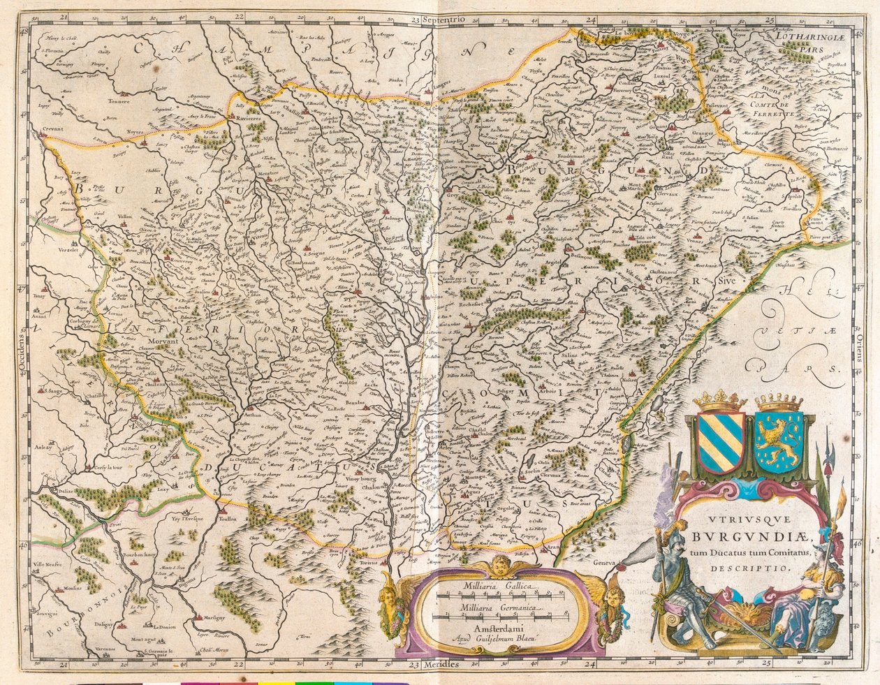 De Crevant a Montbeliard - Varennes-sur-allier, en "Theatrum Orbis Terrarum, sive Atlas Novus" de Willem Blaeu, Amsterdam. de Willem Blaeu