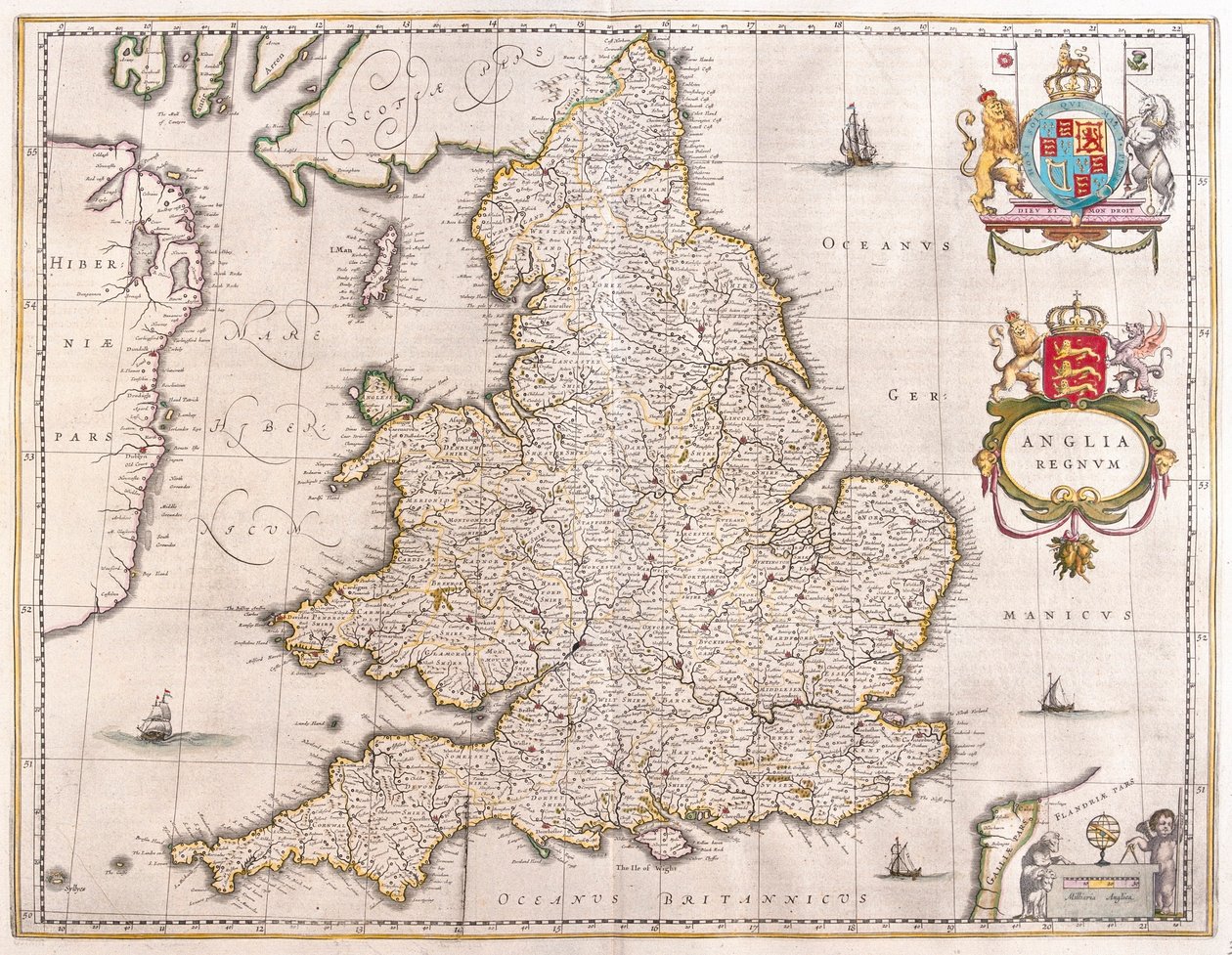 Inglaterra, en "Theatrum Orbis Terrarum, sive Atlas Novus" de Willem Blaeu, Amsterdam. de Willem Blaeu